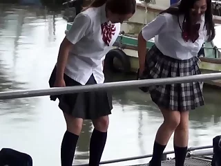 Chinese schoolgirls pissing outdoors