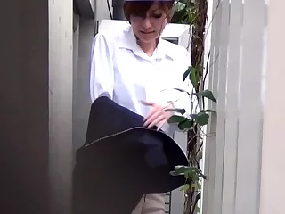 Japanese lady pisses at work